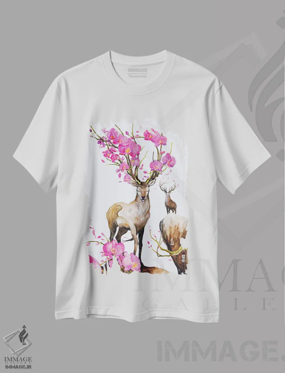 تیشرت سفید طرح دار شعر زندگی، تزئینی اثر جونگکی | فروشگاه ایماژ