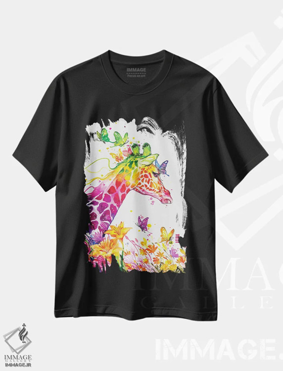 تیشرت مشکی طرح دار فردوس، تزئینی اثر جونگکی | immage.ir