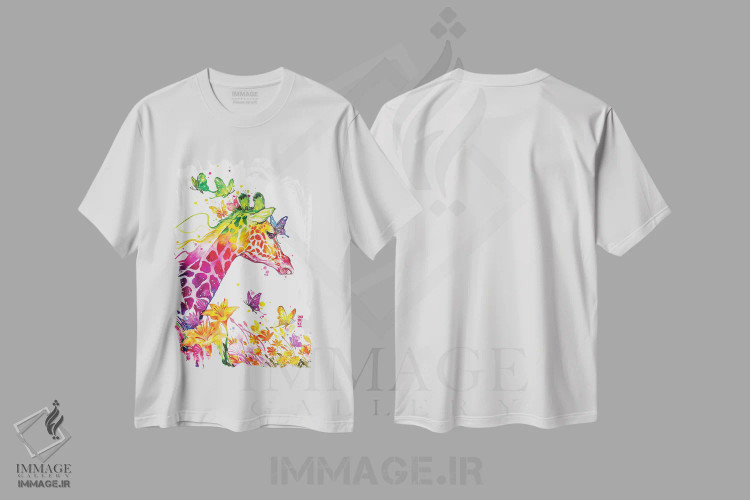 تیشرت سفید طرح دار فردوس، تزئینی اثر جونگکی | فروشگاه ایماژ