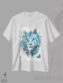 تیشرت سفید طرح دار ببر سفید یخی، تزئینی اثر جونگکی | فروشگاه ایماژ