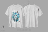 تیشرت سفید طرح دار ببر سفید یخی، تزئینی اثر جونگکی | فروشگاه ایماژ