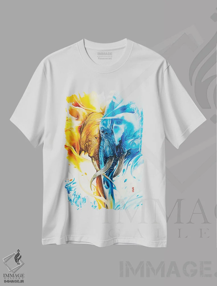 تیشرت سفید طرح دار گل وحشی، تزئینی اثر جونگکی | immage.ir