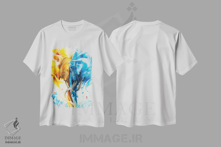 تیشرت سفید طرح دار گل وحشی، تزئینی اثر جونگکی | immage.ir