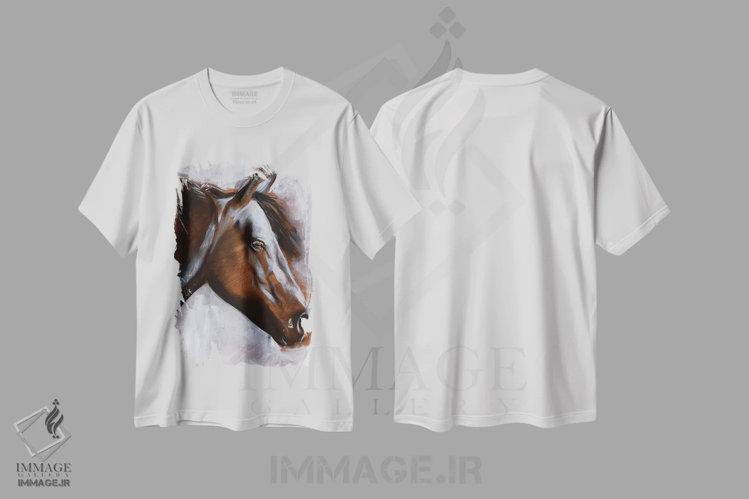 تیشرت سفید طرح دار جذابیت یال ۲، تزئینی اثر جنیفر پکستون پارکر | immage.ir