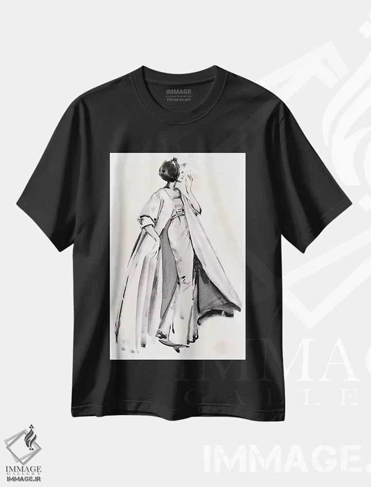 تیشرت مشکی طرح دار نگاه برنده ۱، تزئینی اثر جنیفر پکستون پارکر | فروشگاه ایماژ