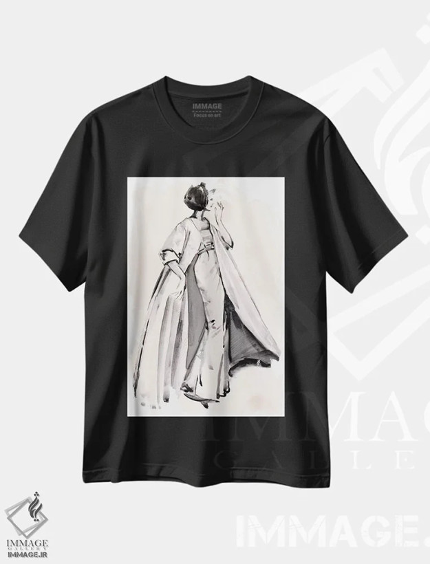 تیشرت مشکی طرح دار نگاه برنده ۱، تزئینی اثر جنیفر پکستون پارکر | فروشگاه ایماژ