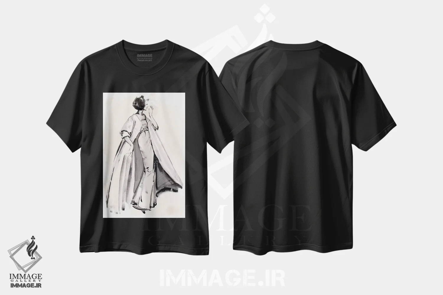 تیشرت مشکی طرح دار نگاه برنده ۱، تزئینی اثر جنیفر پکستون پارکر | فروشگاه ایماژ