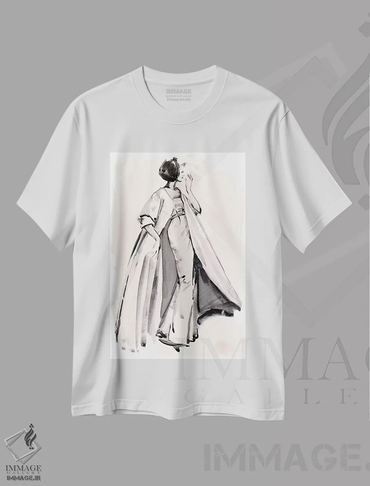 تیشرت سفید طرح دار نگاه برنده ۱، تزئینی اثر جنیفر پکستون پارکر | immage.ir