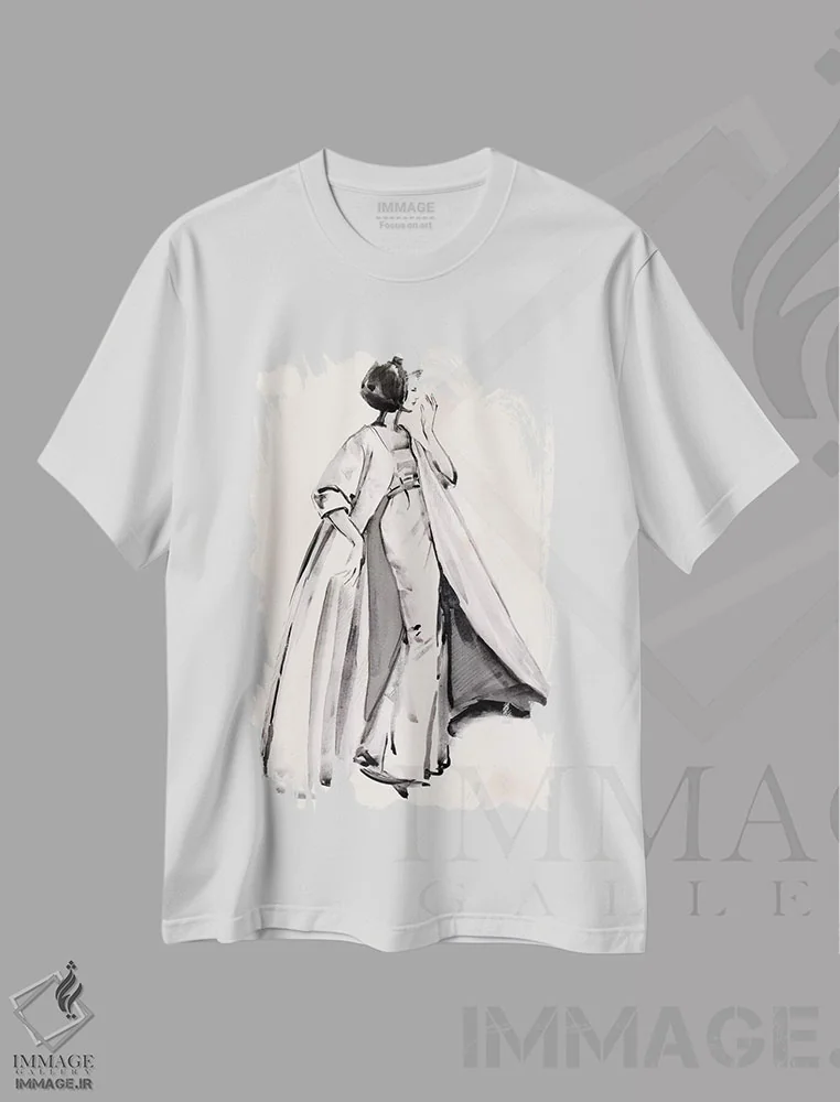تیشرت سفید طرح دار نگاه برنده ۲، تزئینی اثر جنیفر پکستون پارکر | فروشگاه ایماژ