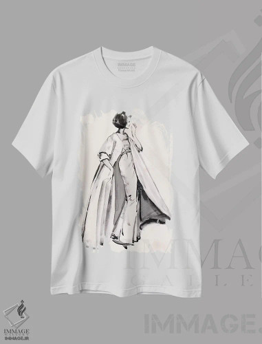 تیشرت سفید طرح دار نگاه برنده ۲، تزئینی اثر جنیفر پکستون پارکر | فروشگاه ایماژ