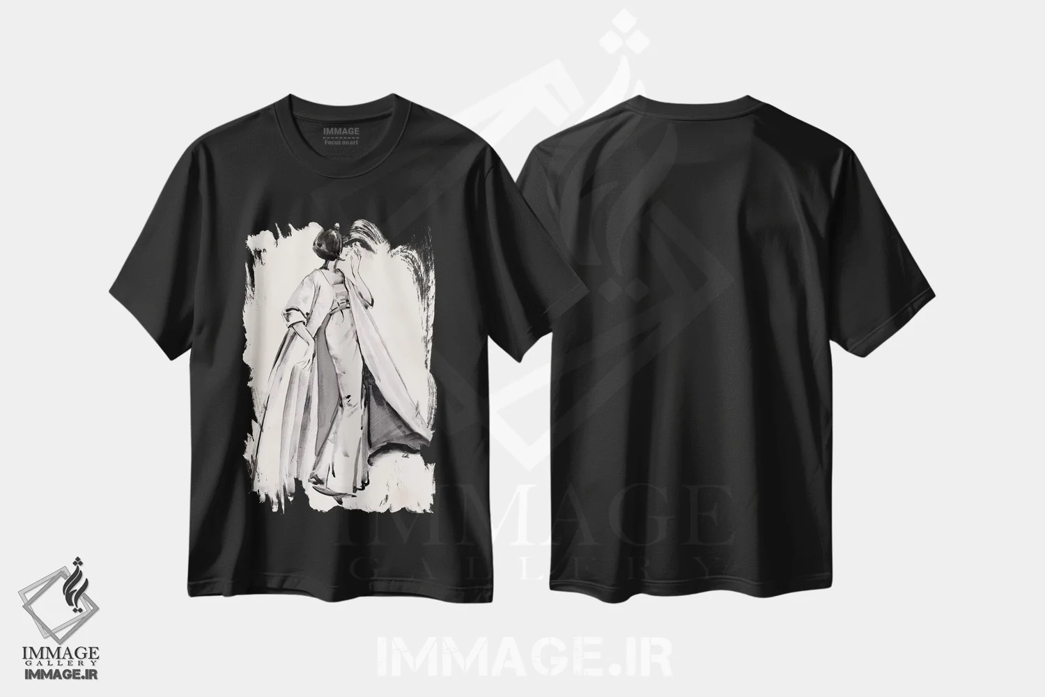 تیشرت مشکی طرح دار نگاه برنده ۲، تزئینی اثر جنیفر پکستون پارکر | immage.ir