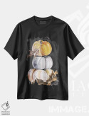 تیشرت مشکی طرح دار مجموعه کدو تنبل برداشت شده B، دکور تعطیلات اثر جنیفر پکستون پارکر | فروشگاه ایماژ