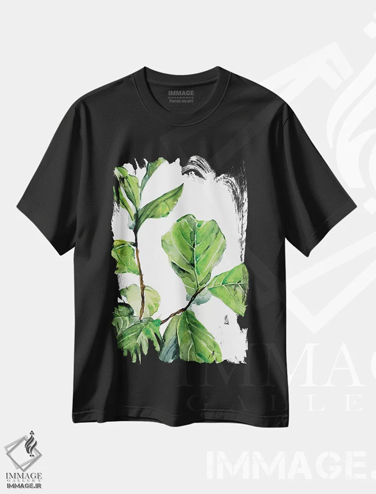 تیشرت مشکی طرح دار انجیر فیدل ۲، تزئینی اثر جنیفر پکستون پارکر | فروشگاه ایماژ