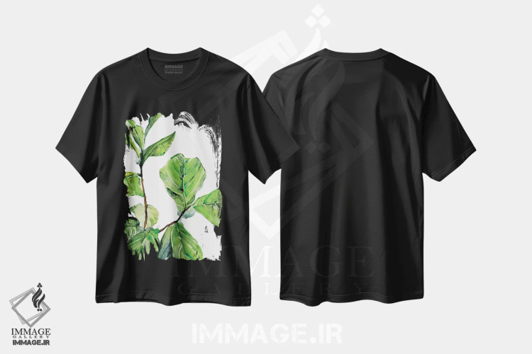 تیشرت مشکی طرح دار انجیر فیدل ۲، تزئینی اثر جنیفر پکستون پارکر | فروشگاه ایماژ