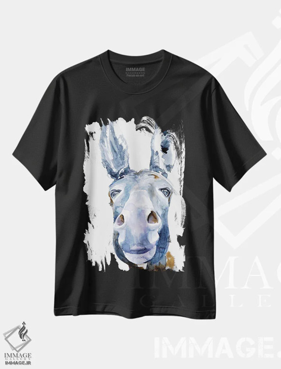 تیشرت مشکی طرح دار الاغ دوست داشتنی ۱، دکور روستایی اثر جنیفر پکستون پارکر | immage.ir