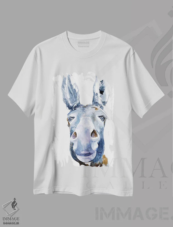 تیشرت سفید طرح دار الاغ دوست داشتنی ۱، دکور روستایی اثر جنیفر پکستون پارکر | فروشگاه ایماژ