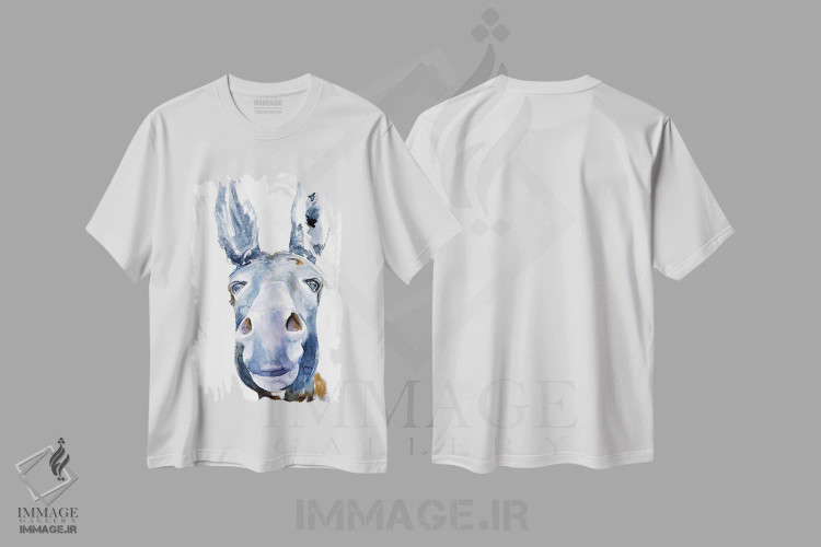 تیشرت سفید طرح دار الاغ دوست داشتنی ۱، دکور روستایی اثر جنیفر پکستون پارکر | فروشگاه ایماژ