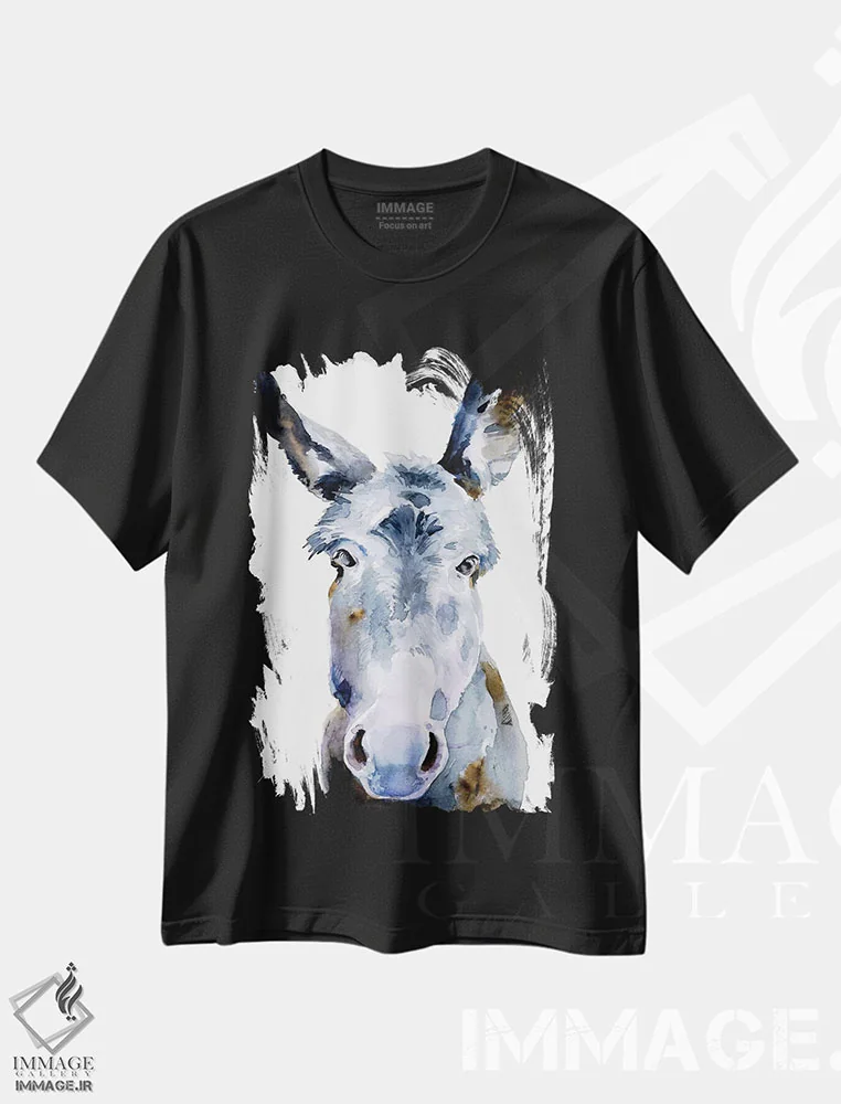 تیشرت مشکی طرح دار الاغ دوست داشتنی ۲، دکور روستایی اثر جنیفر پکستون پارکر | فروشگاه ایماژ