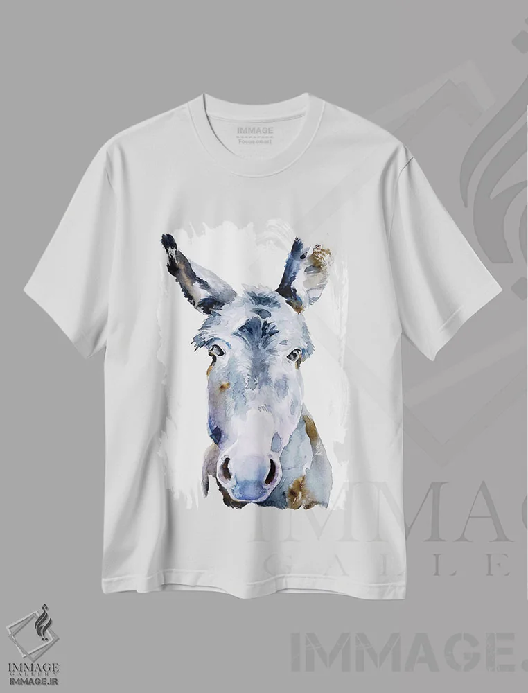 تیشرت سفید طرح دار الاغ دوست داشتنی ۲، دکور روستایی اثر جنیفر پکستون پارکر | immage.ir