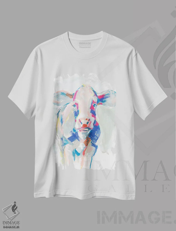 تیشرت سفید طرح دار مزرعه فلورسنت ۱ اثر جنیفر پکستون پارکر | فروشگاه ایماژ