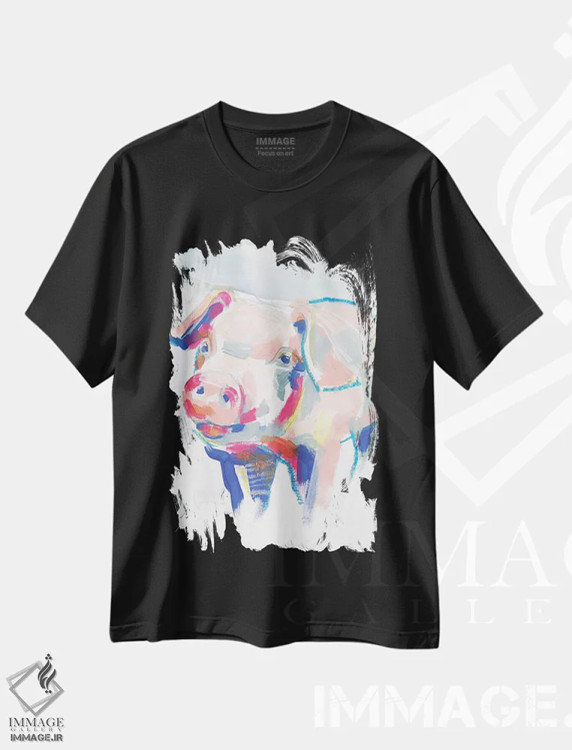 تیشرت مشکی طرح دار مزرعه فلورسنت ۴ اثر جنیفر پکستون پارکر | فروشگاه ایماژ