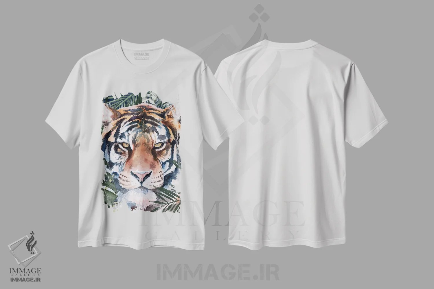 تیشرت سفید طرح دار گربه جنگلی ۱ اثر جنیفر پکستون پارکر | فروشگاه ایماژ