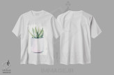 تیشرت سفید طرح دار گیاه گوشتی داخل گلدان ۳، دکور بوهمی اثر جنیفر پکستون پارکر | فروشگاه ایماژ