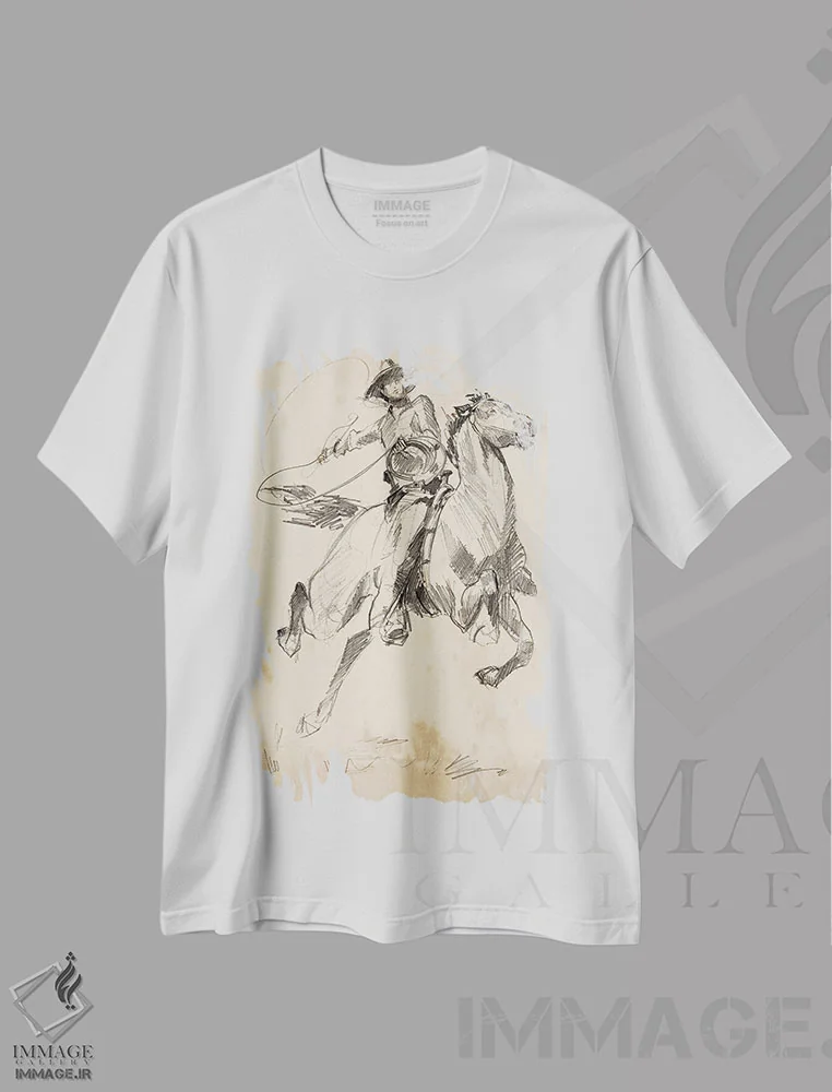 تیشرت سفید طرح دار پادشاه رودئو ۱، تزئینی اثر جنیفر پکستون پارکر | immage.ir