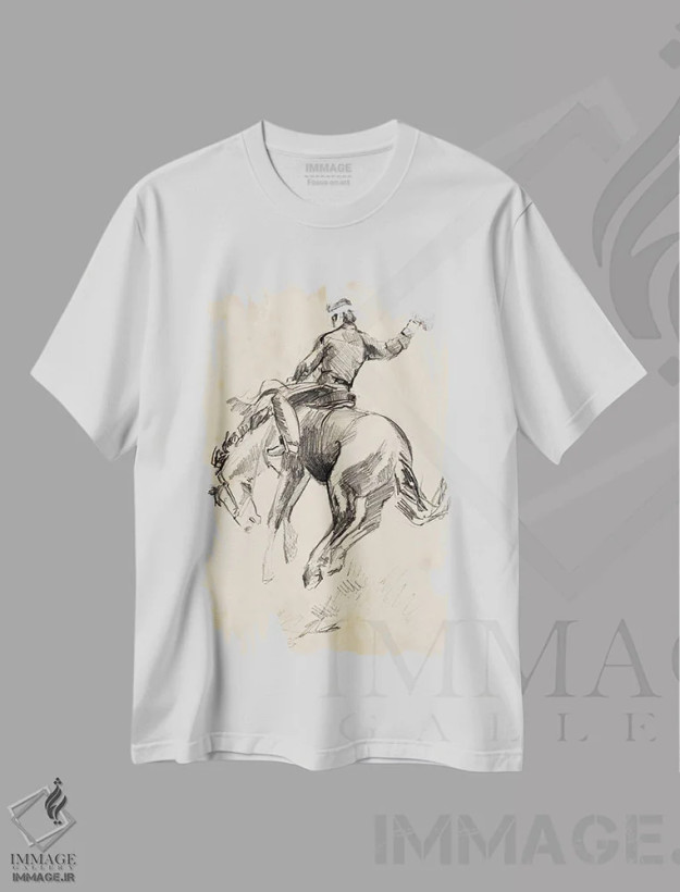تیشرت سفید طرح دار پادشاه رودئو ۲، تزئینی اثر جنیفر پکستون پارکر | فروشگاه ایماژ