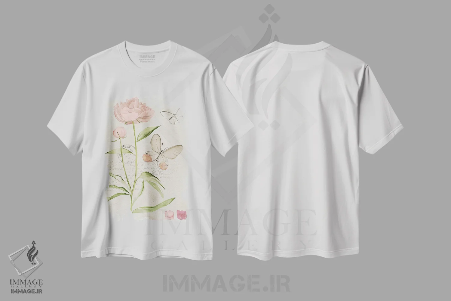 تیشرت سفید طرح دار گل های یادداشت مزرعه ۲، دکور معاصر اثر جنیفر پکستون پارکر | فروشگاه ایماژ