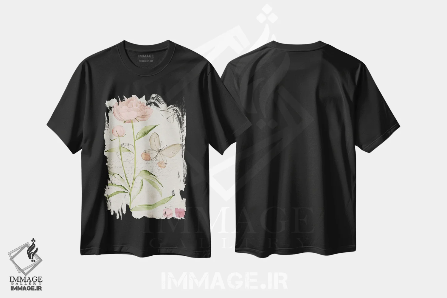 تیشرت مشکی طرح دار گل های یادداشت مزرعه ۲، دکور معاصر اثر جنیفر پکستون پارکر | immage.ir