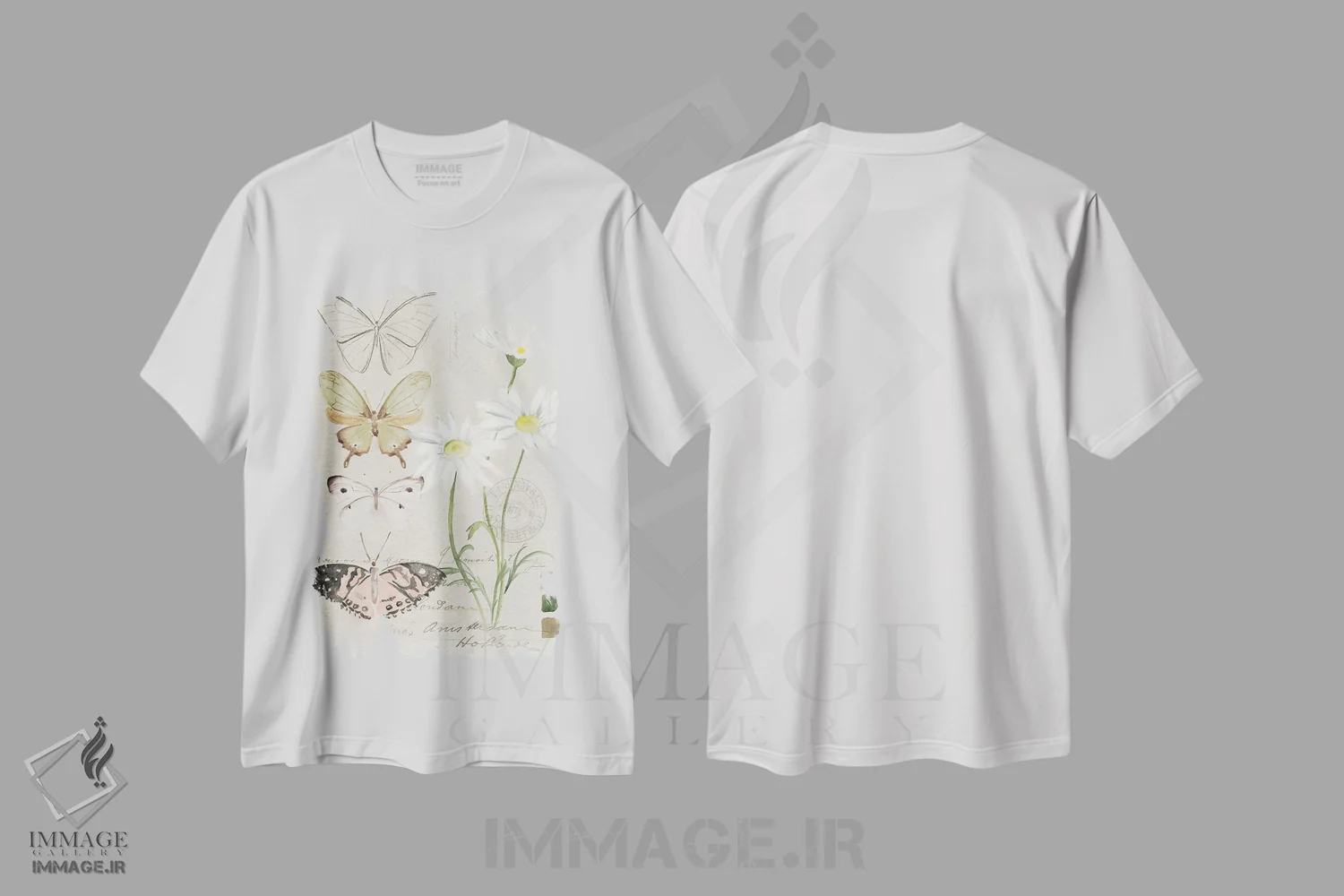 تیشرت سفید طرح دار گل های یادداشت مزرعه ۴، دکور معاصر اثر جنیفر پکستون پارکر | immage.ir