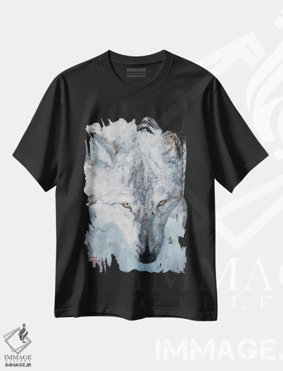 تیشرت مشکی طرح دار آتش و یخ، تزئینی اثر یان پرلی | immage.ir