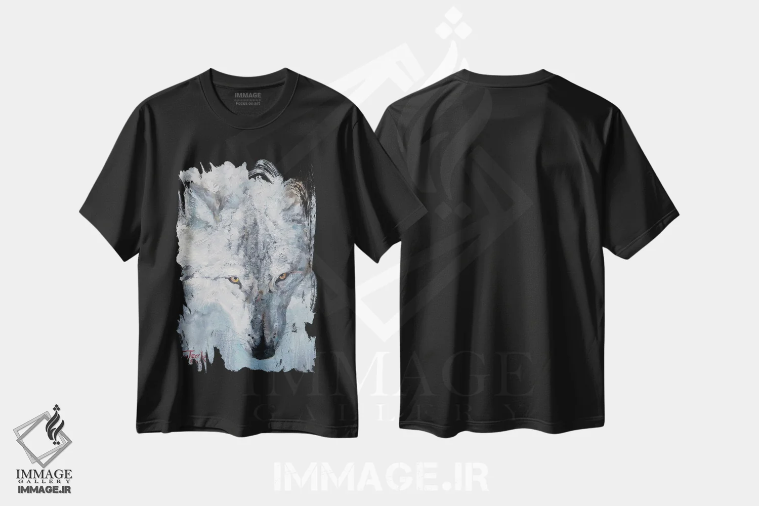تیشرت مشکی طرح دار آتش و یخ، تزئینی اثر یان پرلی | immage.ir