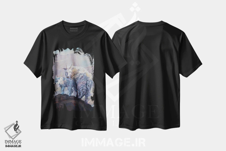 تیشرت مشکی طرح دار در ارتفاعات، تزئینی اثر یان پرلی | فروشگاه ایماژ
