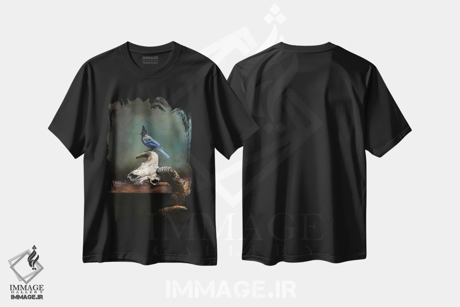 تیشرت مشکی طرح دار آثار یان پرلی - فروشگاه ایماژ
