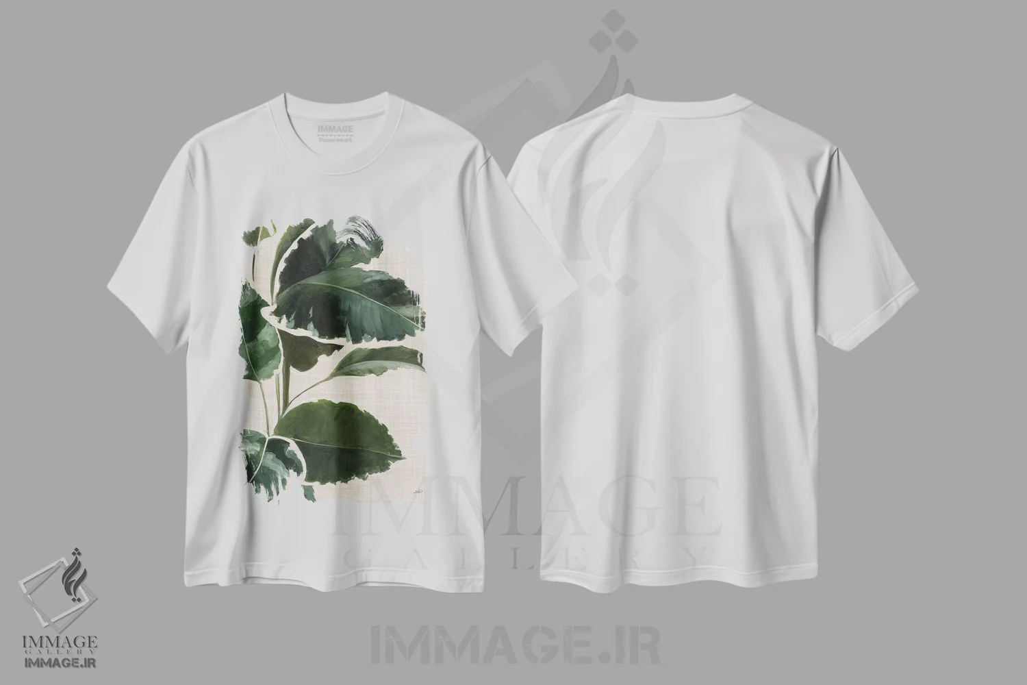 تیشرت سفید طرح دار مطالعهٔ گرمسیری ۱، دکور بوهمی اثر جولیا پورینتون | فروشگاه ایماژ