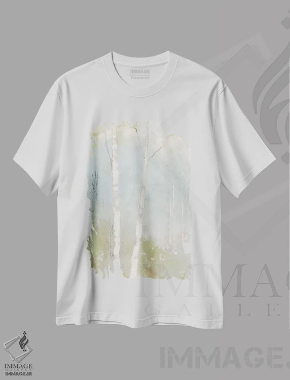 تیشرت سفید طرح دار شور بهاری اول، دکور معاصر اثر جولیا پورینتون | فروشگاه ایماژ