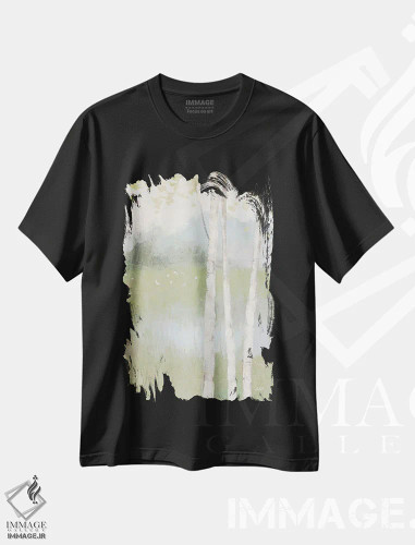تیشرت مشکی طرح دار شور بهاری دوم، دکور معاصر اثر جولیا پورینتون | فروشگاه ایماژ