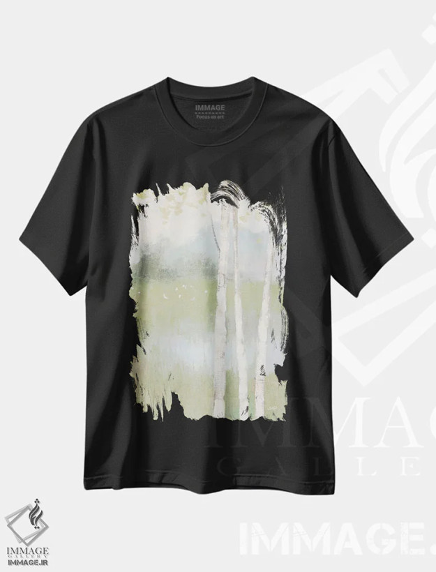 تیشرت مشکی طرح دار شور بهاری دوم، دکور معاصر اثر جولیا پورینتون | فروشگاه ایماژ