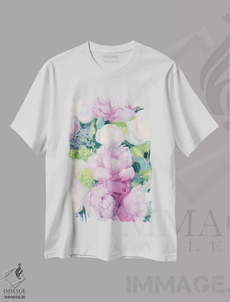 تیشرت سفید طرح دار لذت تابستانی اول، تزئینی اثر جولیا پورینتون | فروشگاه ایماژ