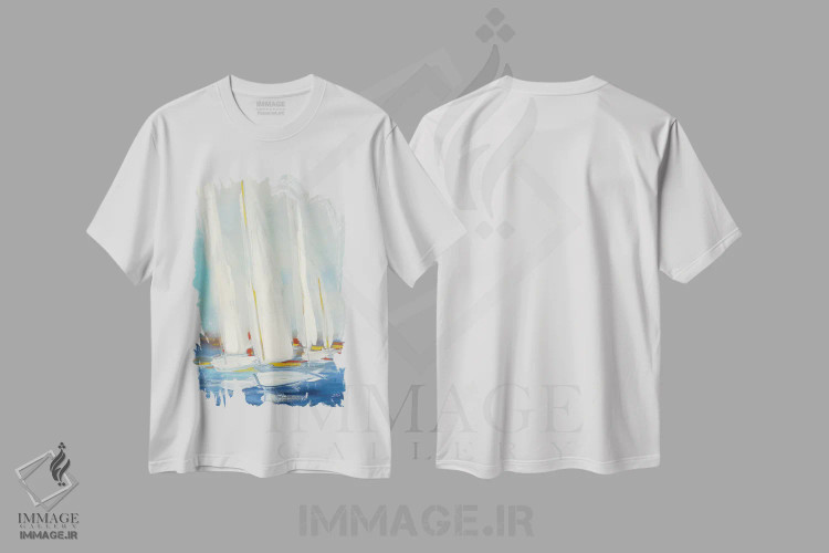 تیشرت سفید طرح دار مسابقهٔ قایقرانی تابستانی دوم، تزئینی اثر جولیا پورینتون | immage.ir