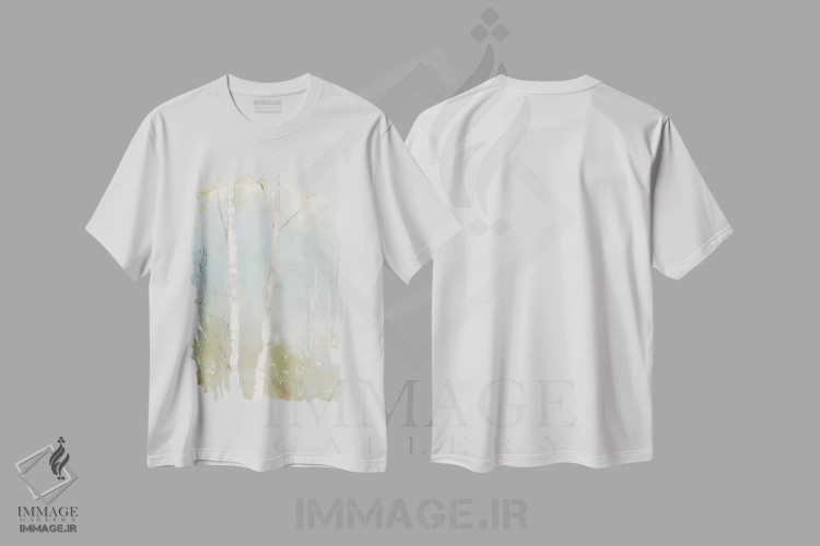 تیشرت سفید طرح دار شور بهاری اول، دکور معاصر اثر جولیا پورینتون | فروشگاه ایماژ