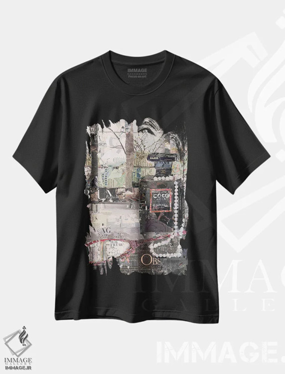 تیشرت مشکی طرح دار چگونه مرواریدهایم را می پوشم، دکور معاصر اثر جیمی پاولیچ-واکر | فروشگاه ایماژ