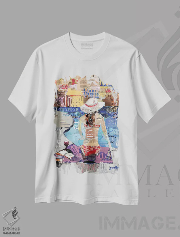 تیشرت سفید طرح دار کتاب های تابستانی، دکور معاصر اثر جیمی پاولیچ-واکر | فروشگاه ایماژ