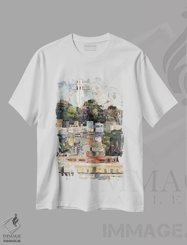 تیشرت سفید طرح دار بالاترین نقطهٔ جهان، دکور معاصر اثر جیمی پاولیچ-واکر | فروشگاه ایماژ