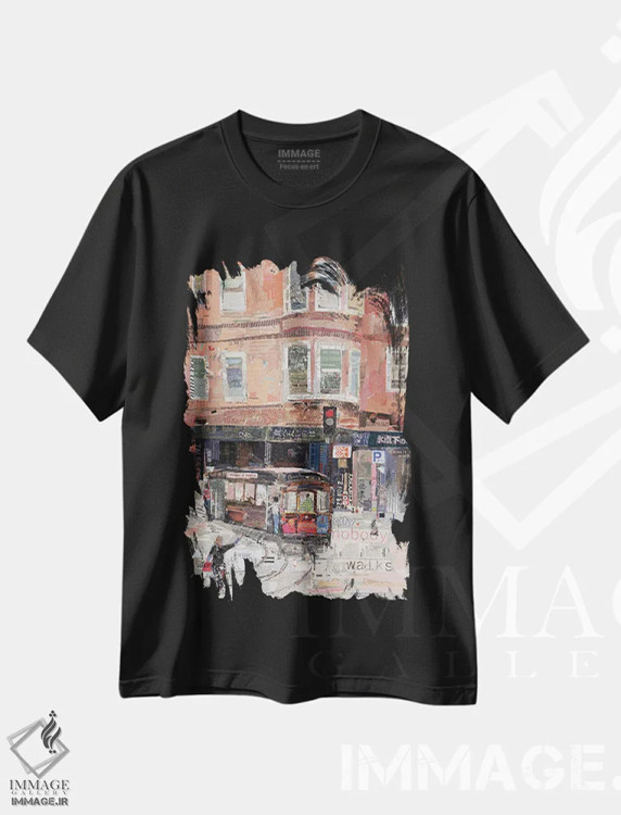 تیشرت مشکی طرح دار هیچ کس راه نمی رود، دکور معاصر اثر جیمی پاولیچ-واکر | فروشگاه ایماژ