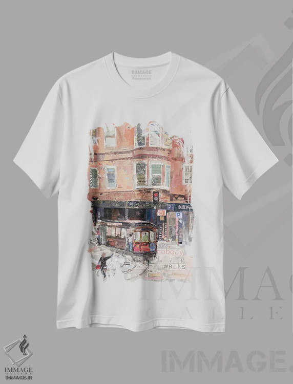 تیشرت سفید طرح دار هیچ کس راه نمی رود، دکور معاصر اثر جیمی پاولیچ-واکر | immage.ir