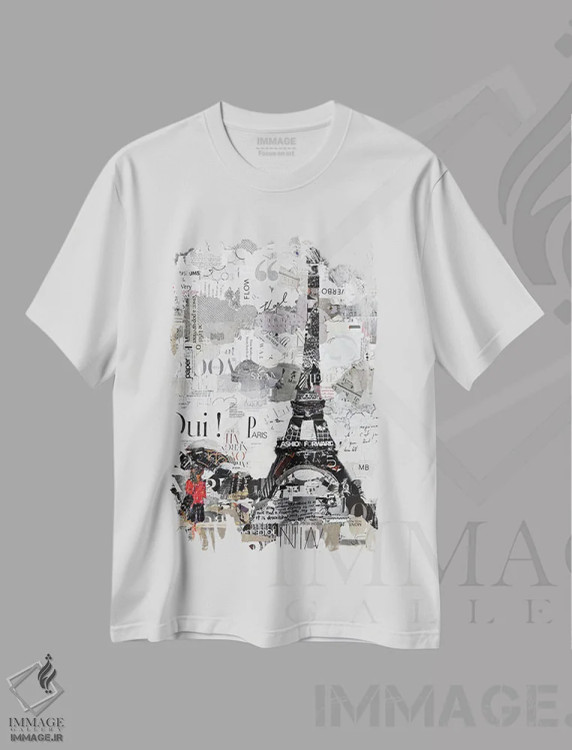 تیشرت سفید طرح دار کی پاریس، دکور معاصر اثر جیمی پاولیچ-واکر | فروشگاه ایماژ