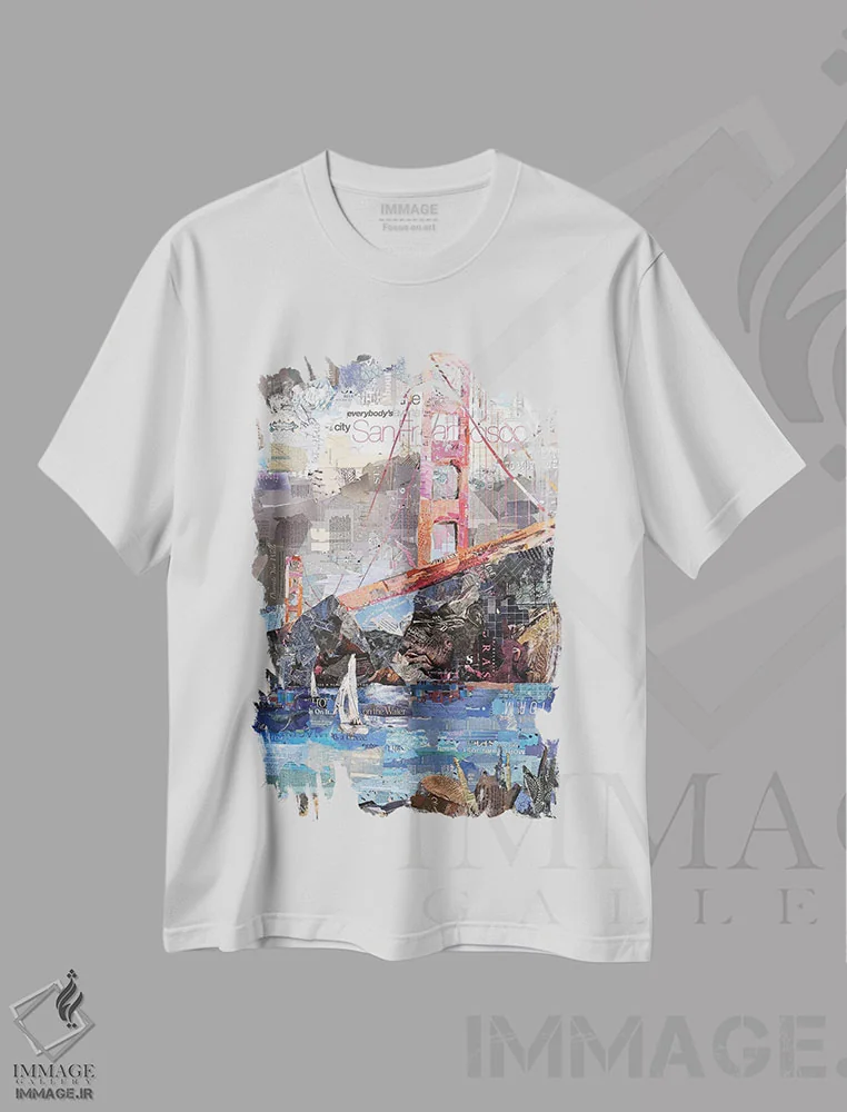 تیشرت سفید طرح دار شهر محبوب همه، دکور معاصر اثر جیمی پاولیچ-واکر | فروشگاه ایماژ